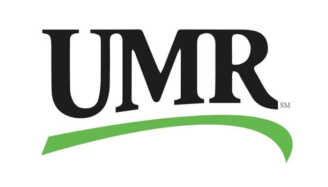 UMR Insurance logo featuring bold black letters with a green swoosh, representing healthcare benefits and coverage services under the context of "UMR Insurance."