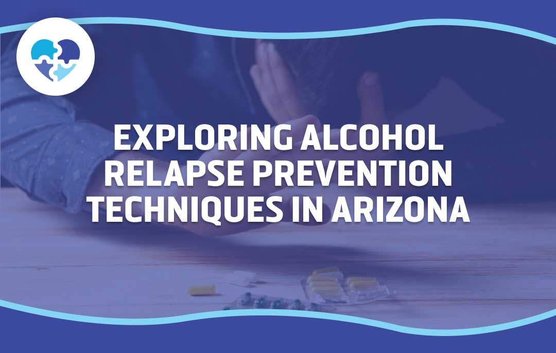 A person dealing with alcohol relapse prevention techniques in Arizona, showing a moment of struggle, with medication and therapy tools visible to support their recovery journey.
