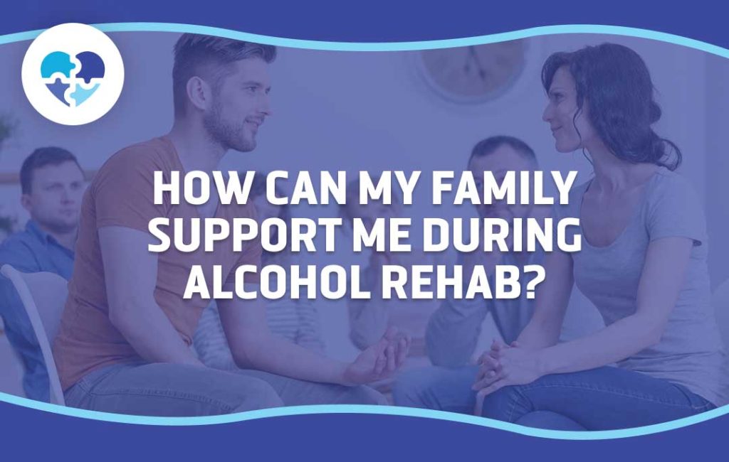 A group therapy session with a focus on family support during alcohol rehab, where participants engage in open communication and support each other through recovery.