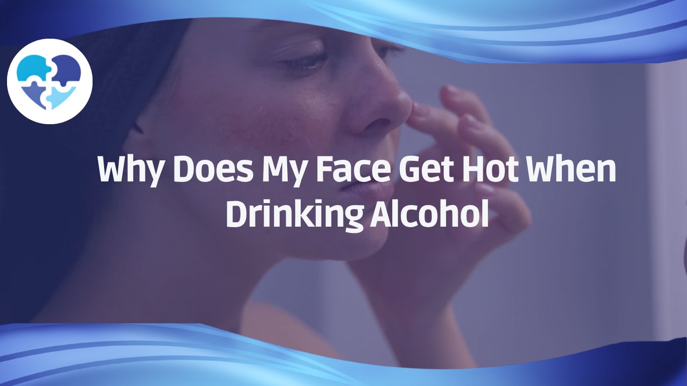 Close-up of woman touching flushed cheek, illustrating facial heat and redness after drinking alcohol.
